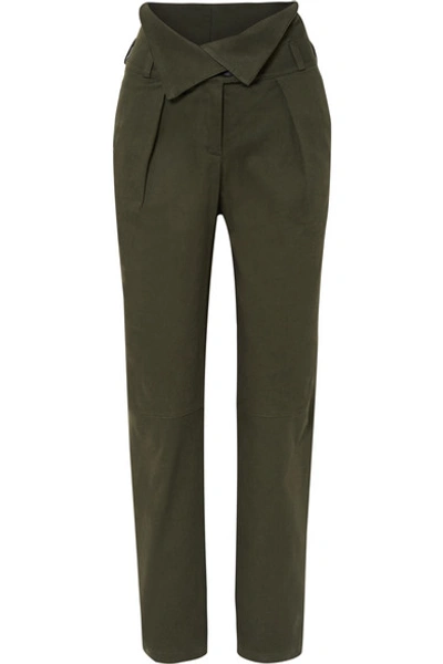Shop The Range Stretch-cotton Twill Tapered Pants In Green