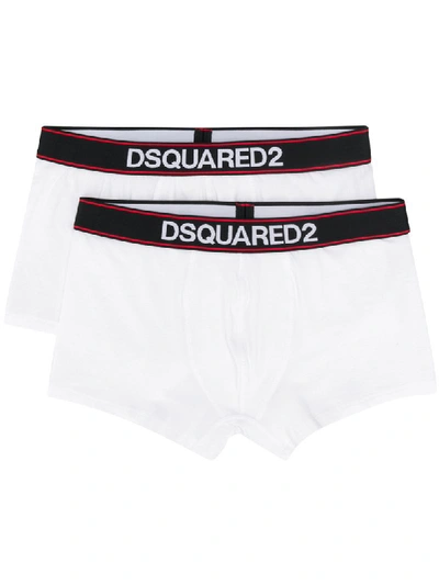 Shop Dsquared2 2 Pack Logo Boxers In White