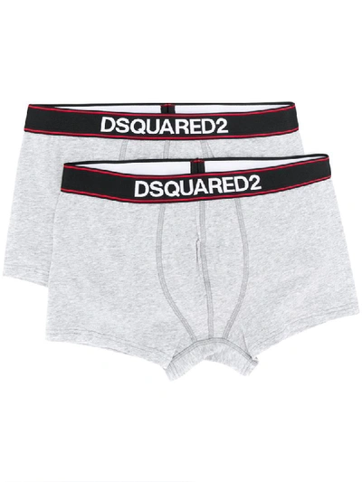 DSQUARED2 2 PACK LOGO BOXERS - 灰色