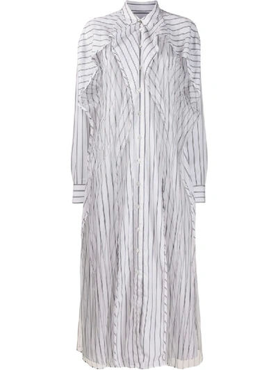 Shop Y/project Tulle-panel Striped Dress In White