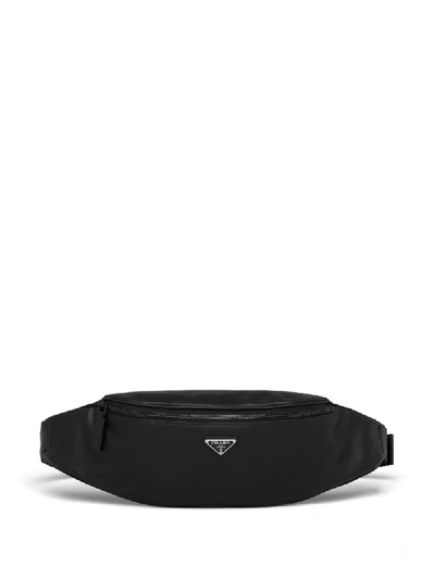 Shop Prada Logo Plaque Belt Bag In F0002 Black