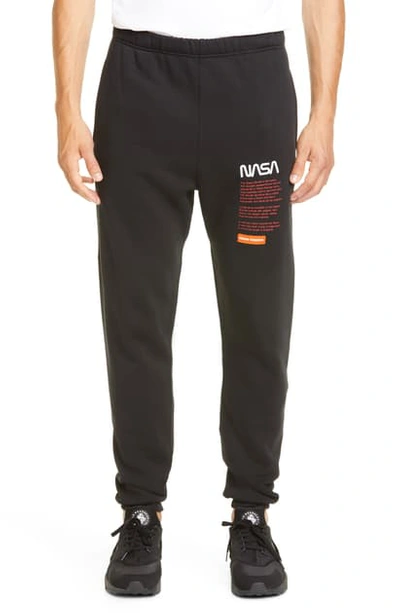 Shop Heron Preston Nasa Slim Fit Embroidered Sweatpants In Black Multi