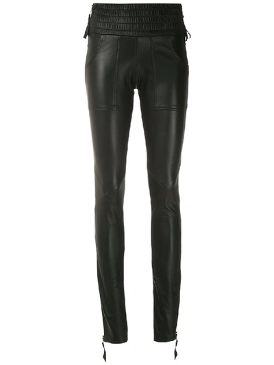 Shop Andrea Bogosian Poulin Leather Skinny Trousers In Black