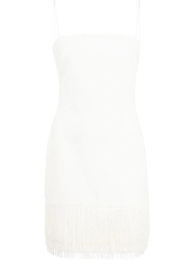 Shop Likely Fringed Hem Mini Dress In White