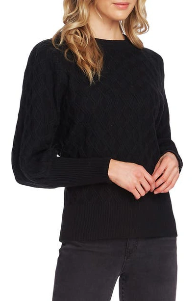 Shop Vince Camuto Diamond Stitch Sweater In Port