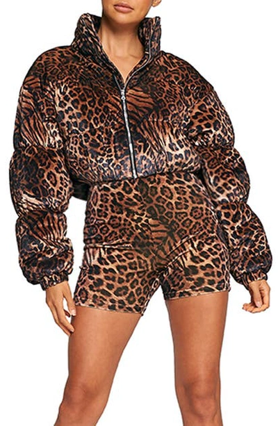 Shop Tiger Mist Reme Faux Fur Puffer Jacket In Leopard