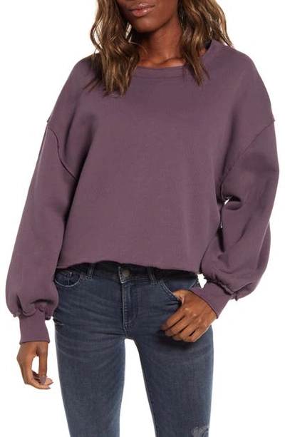 Shop Wildfox Olivia Fleece Sweatshirt In Plum