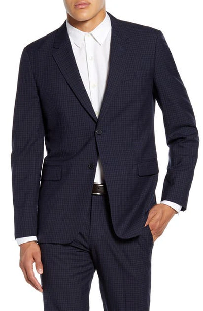 Shop Theory Chambers Thurlow Slim Fit Check Wool Sport Coat In Eclipse Check