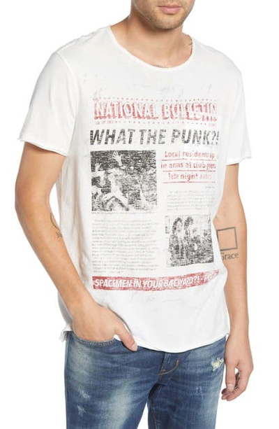 Shop John Varvatos Punk Paper Raw Edge T-shirt In Salt