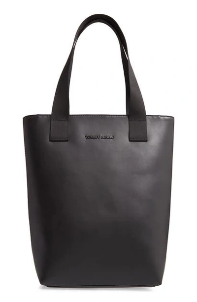Shop Tommy Jeans Faux Leather Tote In Black