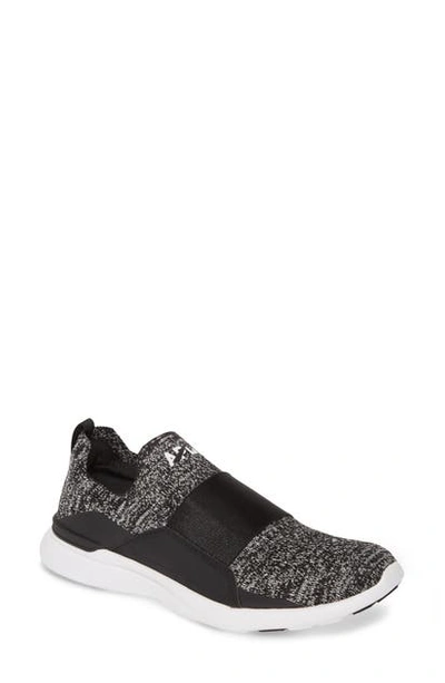 Shop Apl Athletic Propulsion Labs Techloom Bliss Knit Running Shoe In Black/ White/ Melange