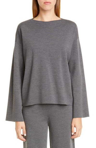 Shop Mansur Gavriel Milano Wool Sweater In Grey
