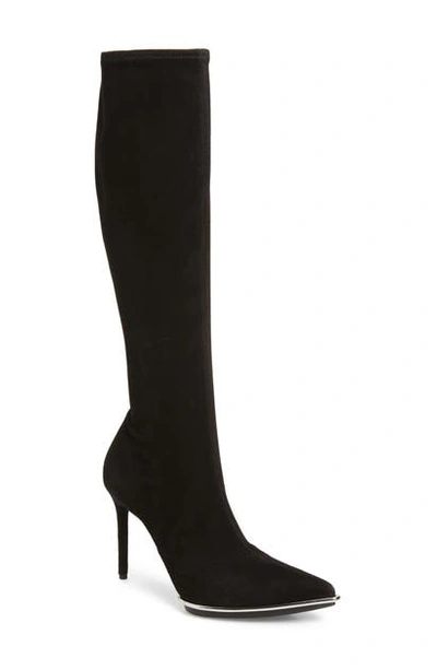 Shop Alexander Wang Cara Knee High Pointed Toe Boot In Black