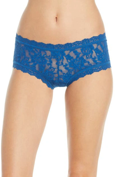 Shop Hanky Panky 'signature Lace' Boyshorts In Oxford Blue