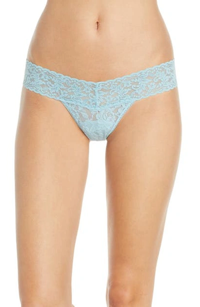 Shop Hanky Panky Signature Lace Low Rise Thong In Duck Egg Blue