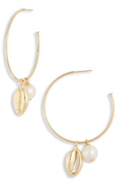 Shop Argento Vivo Seychelle Charm Hoop Earrings In Gold