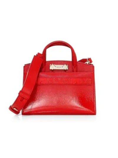 Shop Mcm Women's Mini Milano Patent Leather Tote In Ruby Red