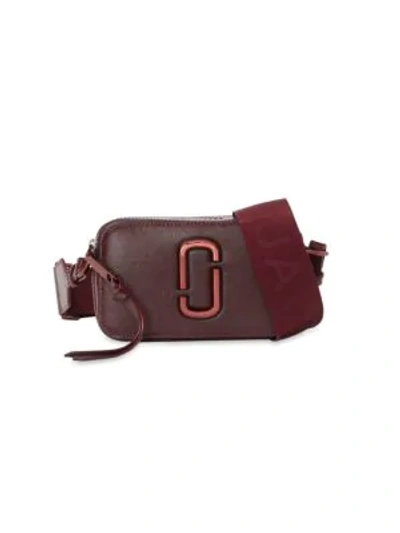 Shop Marc Jacobs Women's The Snapshot Leather Camera Bag In Wine