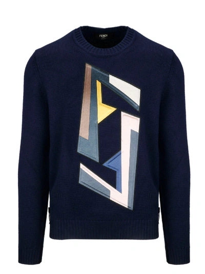 Shop Fendi Blue Wool Sweater