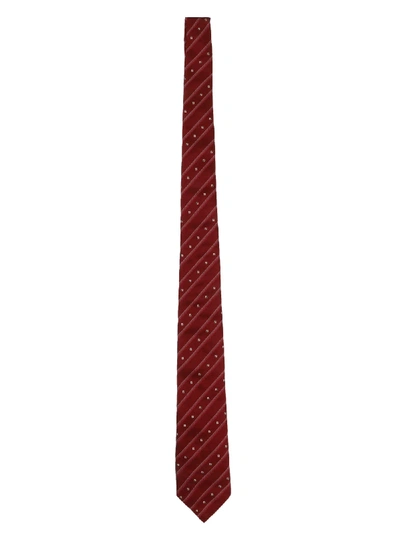 Shop Fendi Burgundy Silk Tie