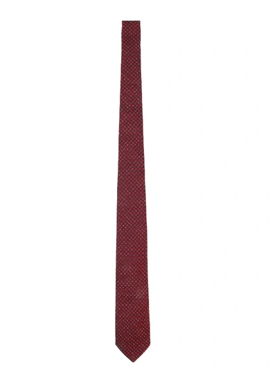 Shop Fendi Burgundy Silk Tie