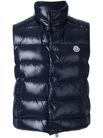 Shop Moncler Blue Polyamide Vest