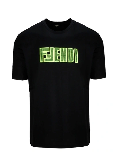 Shop Fendi Black Cotton T-shirt