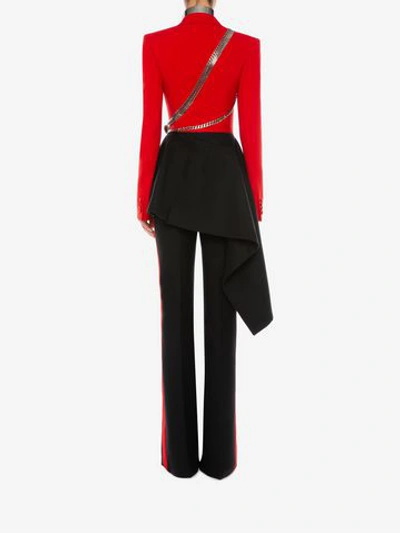 Shop Alexander Mcqueen Bootcut Pants In Black/red