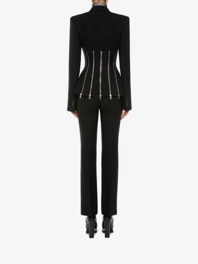 Shop Alexander Mcqueen Punk Zipper Pants In Black