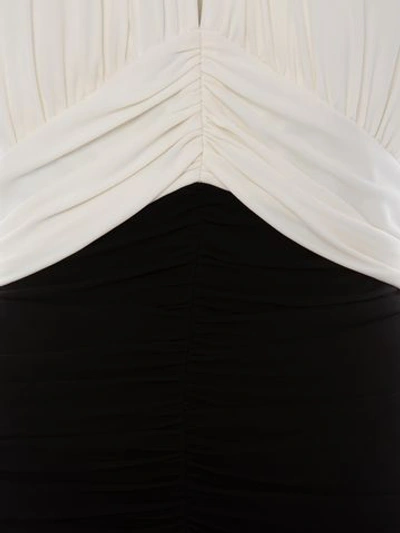Shop Alexander Mcqueen Halter Neck Evening Dress In Black/ivory