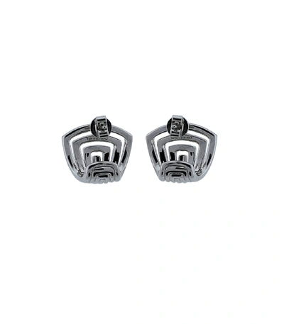 Shop Dana Rebecca Designs Diamond Pave Huggie Earrings In Whitegold