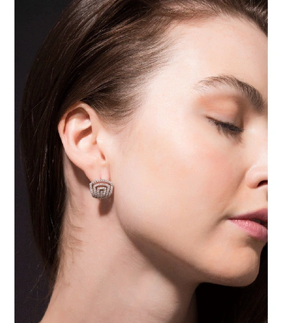Shop Dana Rebecca Designs Diamond Pave Huggie Earrings In Whitegold