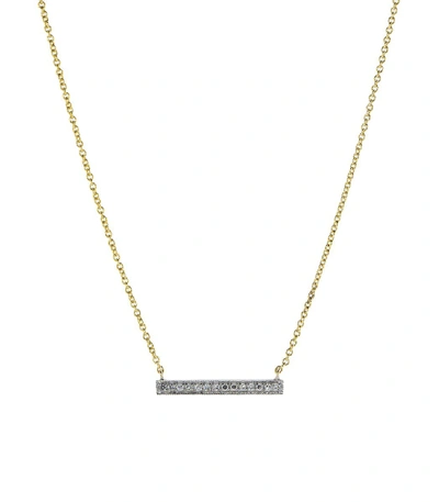 Shop Dana Rebecca Designs Sylvie Rose Medium Diamond Bar Necklace In Yellowgold
