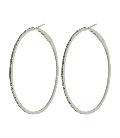 Shop Dana Rebecca Designs Drd Pave Diamond Hoops In Whitegold