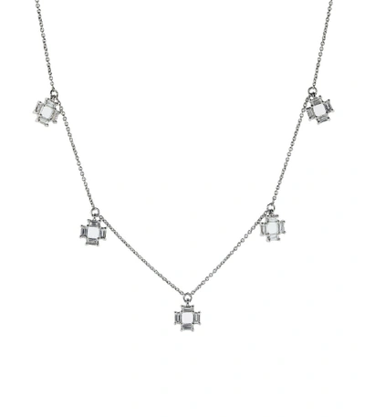 Shop Dana Rebecca Designs Sadie Pearl Five Station Baguette Necklace In Whitegold