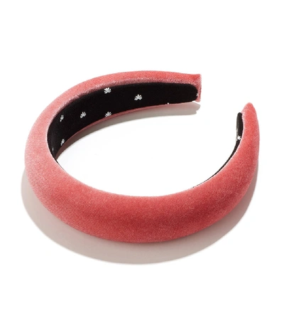 Shop Lele Sadoughi Velvet Padded Headband In Rogue Pink