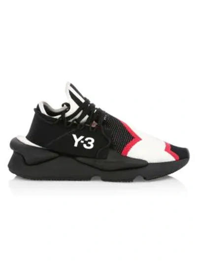 Shop Y-3 Kaiwa Knit Chunky Sneakers In Off White