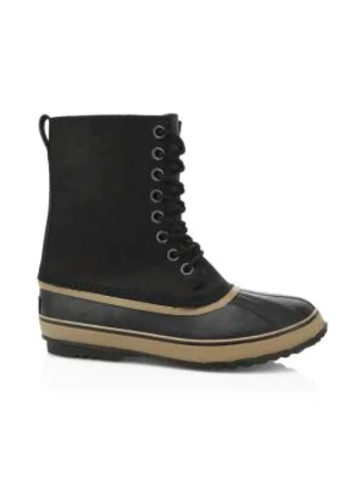 Shop Sorel 1964 Leather Hiking Boots In Black
