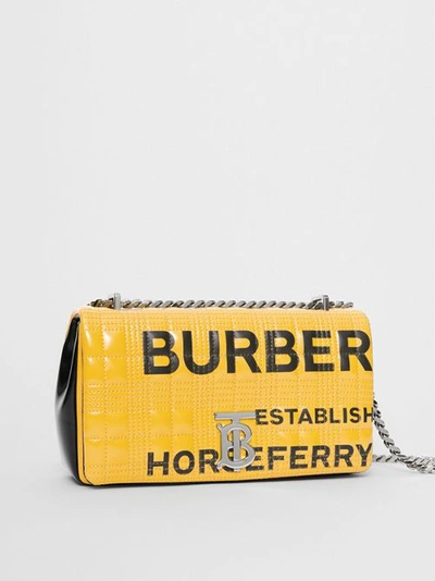 Shop Burberry Small Horseferry Print Quilted Lola Bag In Yellow