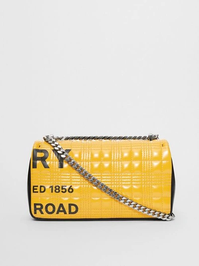 Shop Burberry Small Horseferry Print Quilted Lola Bag In Yellow
