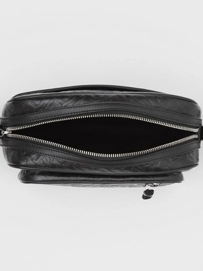 Shop Burberry Monogram Leather Crossbody Bag In Black