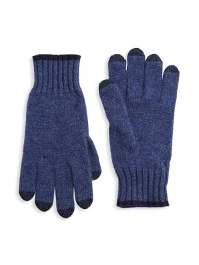 Shop Saks Fifth Avenue Men's Collection Touch Tech Cashmere Gloves In Denim Navy