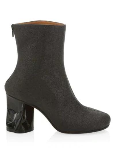 Shop Maison Margiela Crushed-heel Gitter Ankle Boots In Black