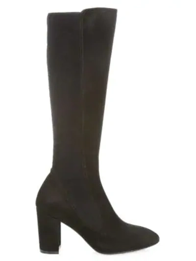 tone garage ingeniørarbejde Stuart Weitzman Women's Livia Faux-suede Block-heel Boots In Black |  ModeSens