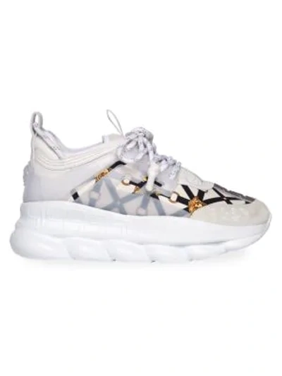 Shop Versace Chain Reaction Chunky Sneakers In Black/white