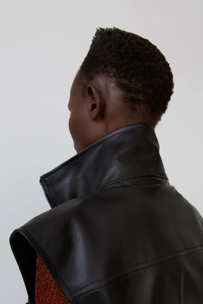 Shop Acne Studios Leather Gilet Black