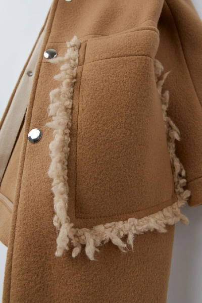 Shop Acne Studios Oversized Wool Coat Camel Brown
