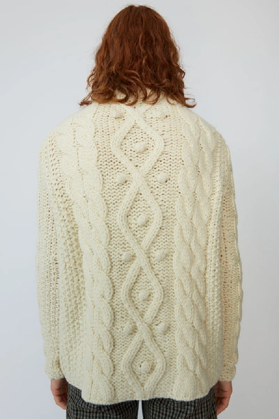 Shop Acne Studios Cable Knit Sweater Off White