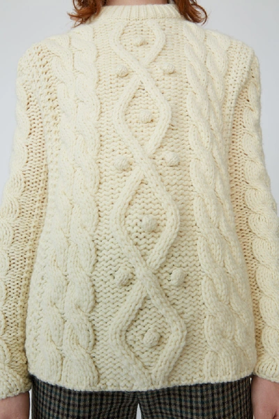 Shop Acne Studios Cable Knit Sweater Off White