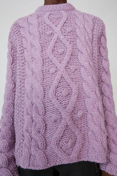 绞花针织毛衣 丁香紫色混色